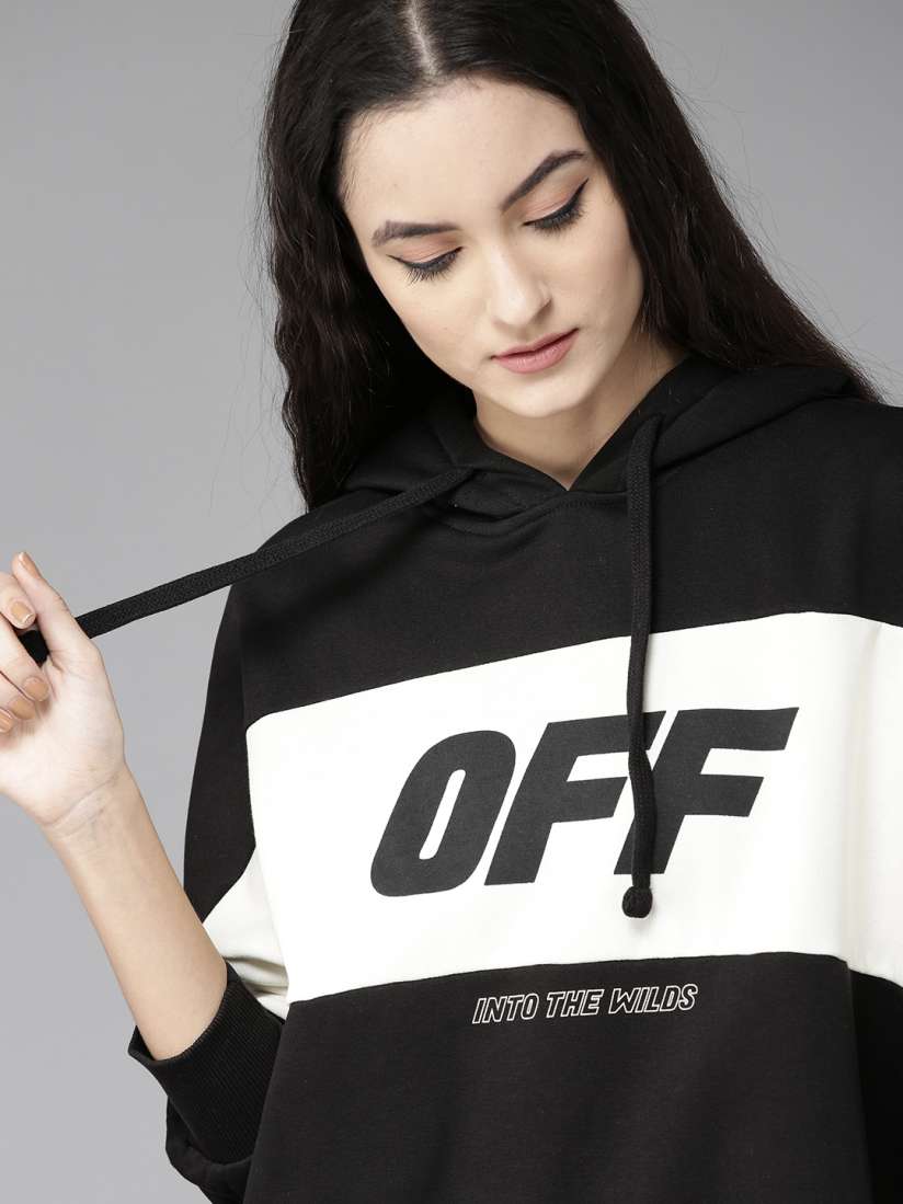 Womens black and white sweatshirts outlet