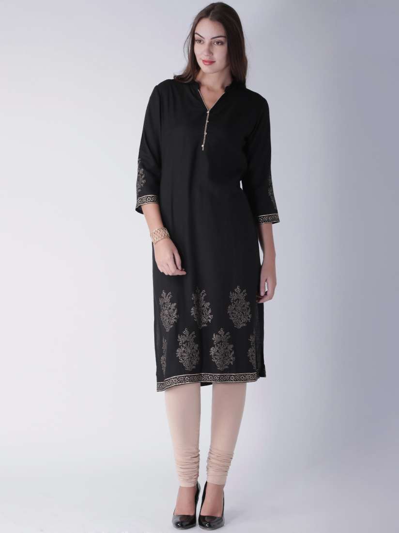Myntra black kurta shop