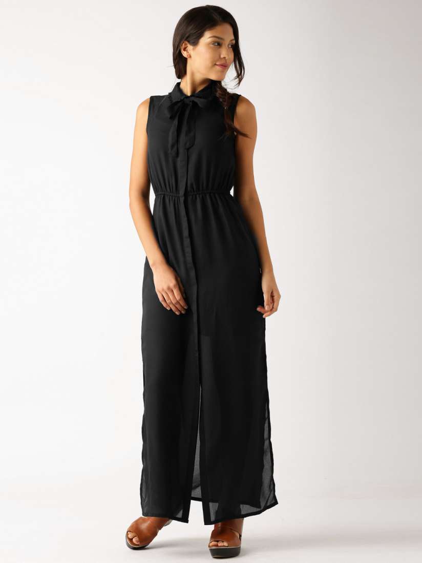 Buy Dressberry Black Sheer Maxi Dress Dresses for Women 1254703 Myntra