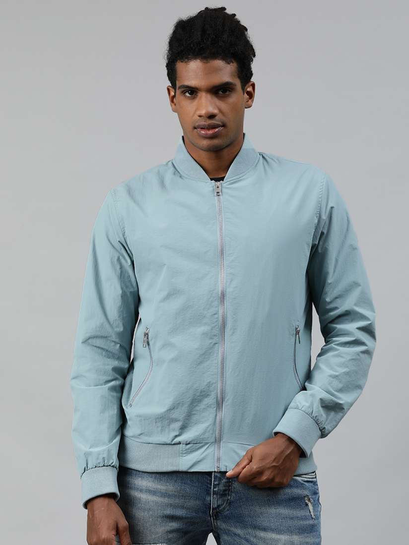Buy Jack Jones Men Blue Solid PACIFIC Bomber Jackets for Men 12557244 Myntra