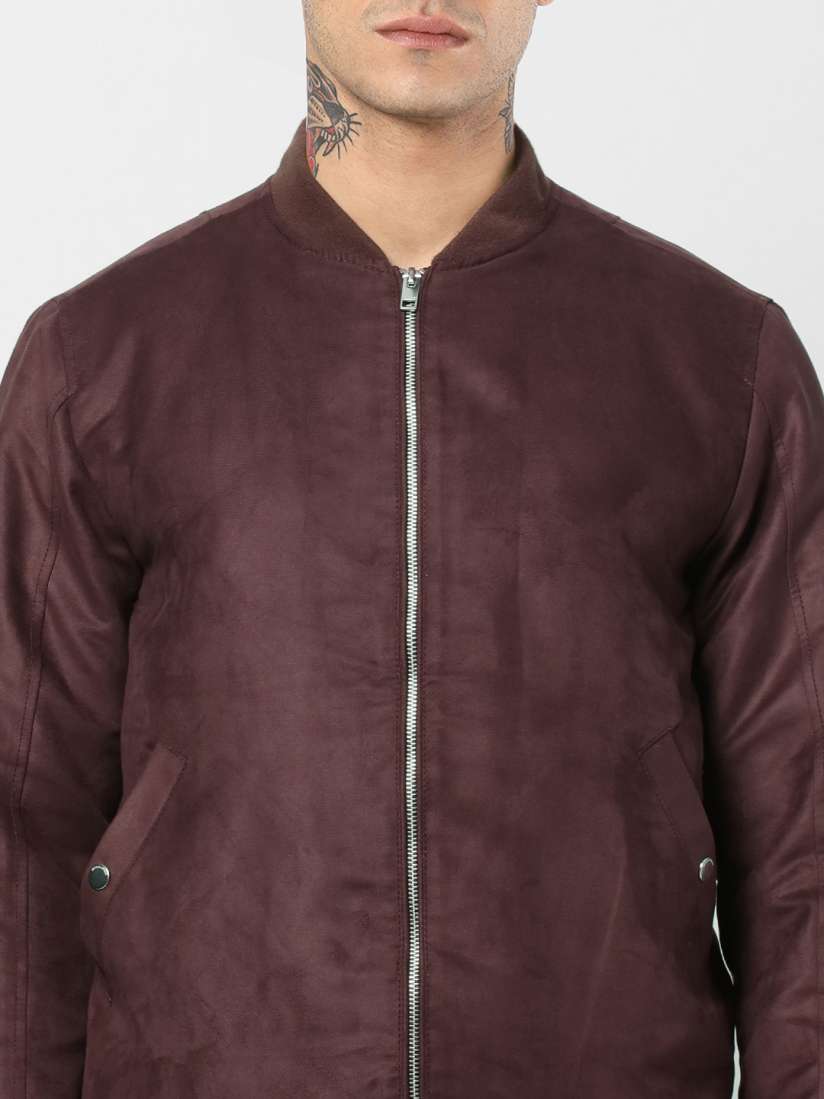 Buy Jack Jones Men Burgundy Solid Bomber Jacket Jackets for Men 12557498 Myntra