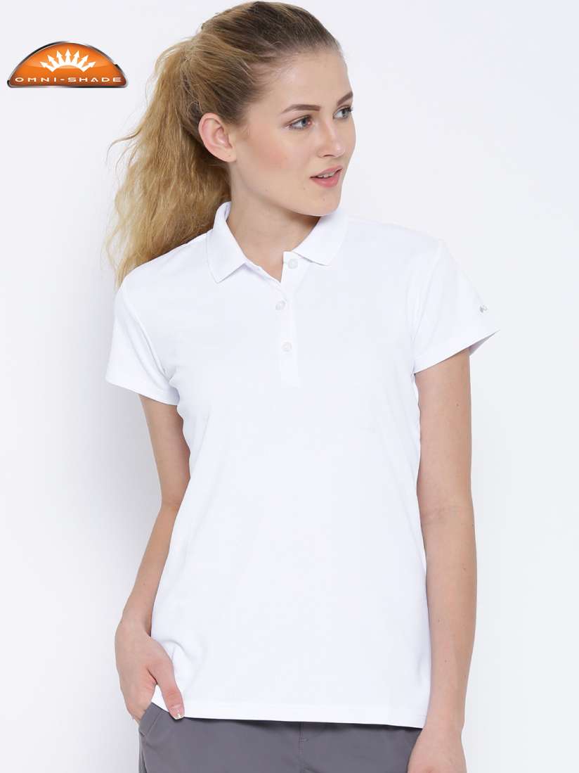 Buy Columbia White Polyester Innisfree Polo Hiking T shirt Tshirts for Women 1256155 Myntra