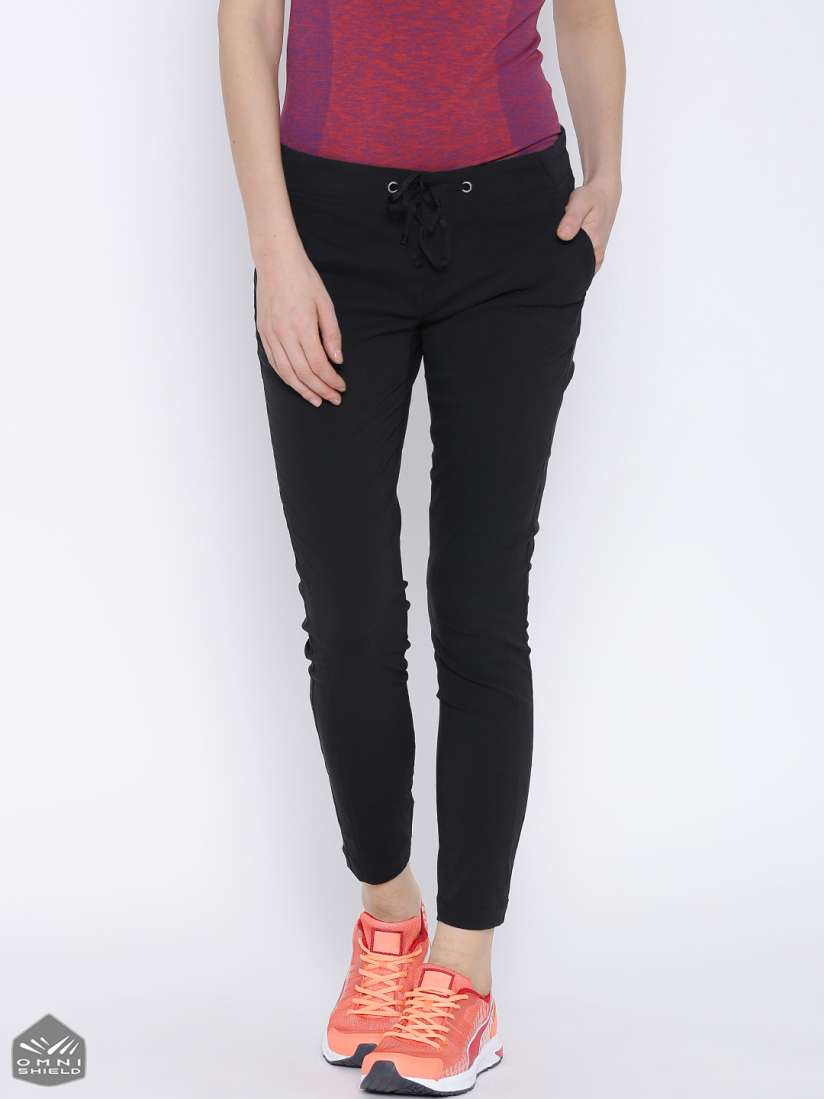 Buy Columbia Black Anytime Outdoor UV protected Stain Resistant Ankle Length Trousers Track Pants for Women 1256227 Myntra