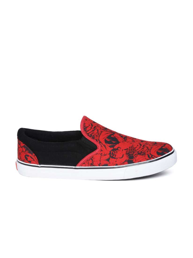 Buy Kook N Keech Marvel Unisex Red Black Avengers Print Slip Ons Casual Shoes for Unisex 1257231 Myntra