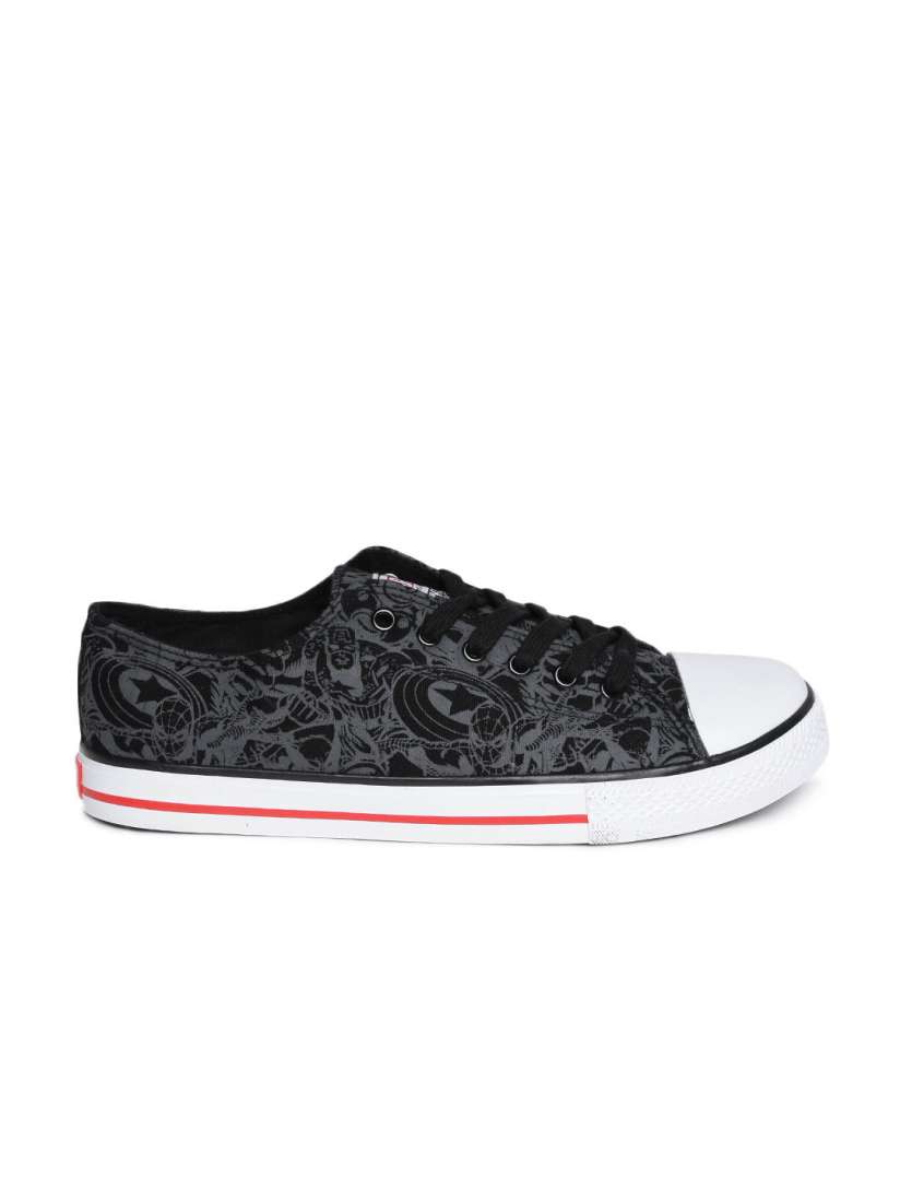 Buy Kook N Keech Marvel Unisex Black Grey Printed Sneakers Casual Shoes for Unisex 1257234 Myntra