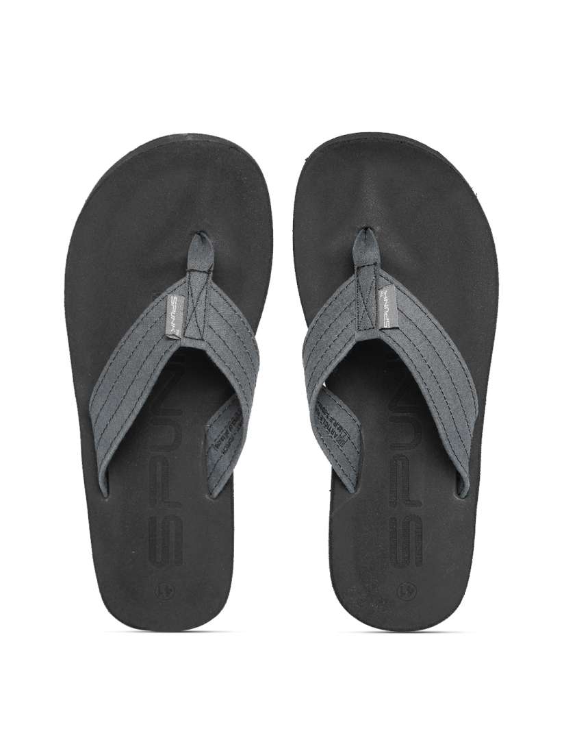 Buy Spunk Men Grey Black Flip Flops Flip Flops for Men 1257433 Myntra