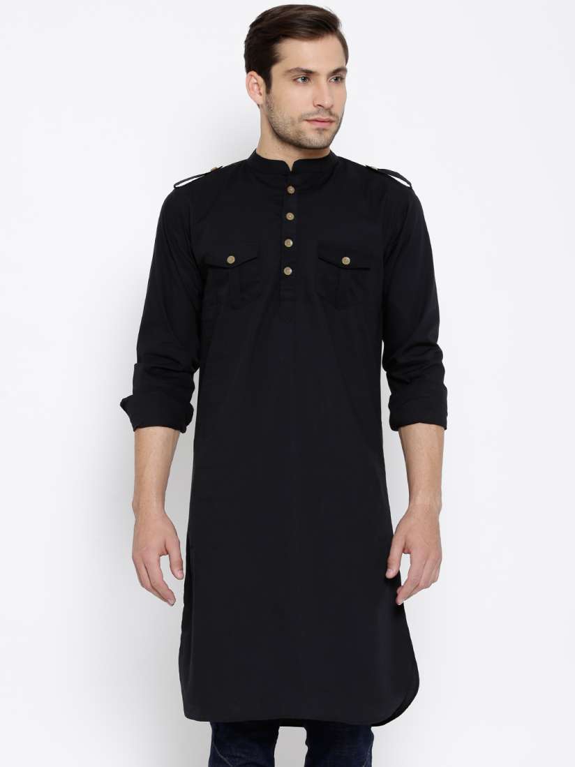 Buy Hubberholme Black Kurta Kurtas for Men 1258805 Myntra