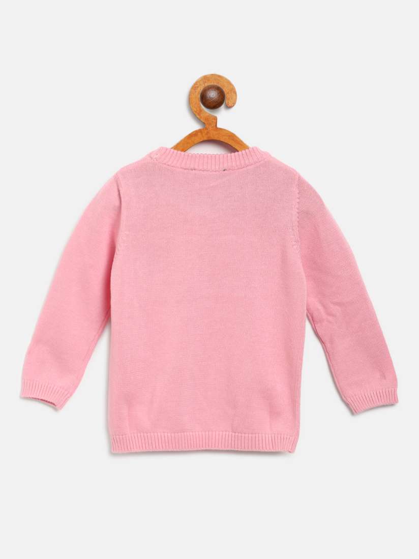 Buy United Colors of Benetton Girls Pink Brand Logo Embroidered Sweater Sweaters for Girls 12597830 Myntra