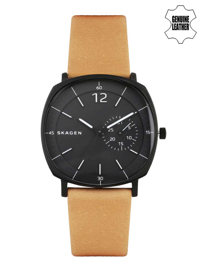 Skagen black mens watch deals