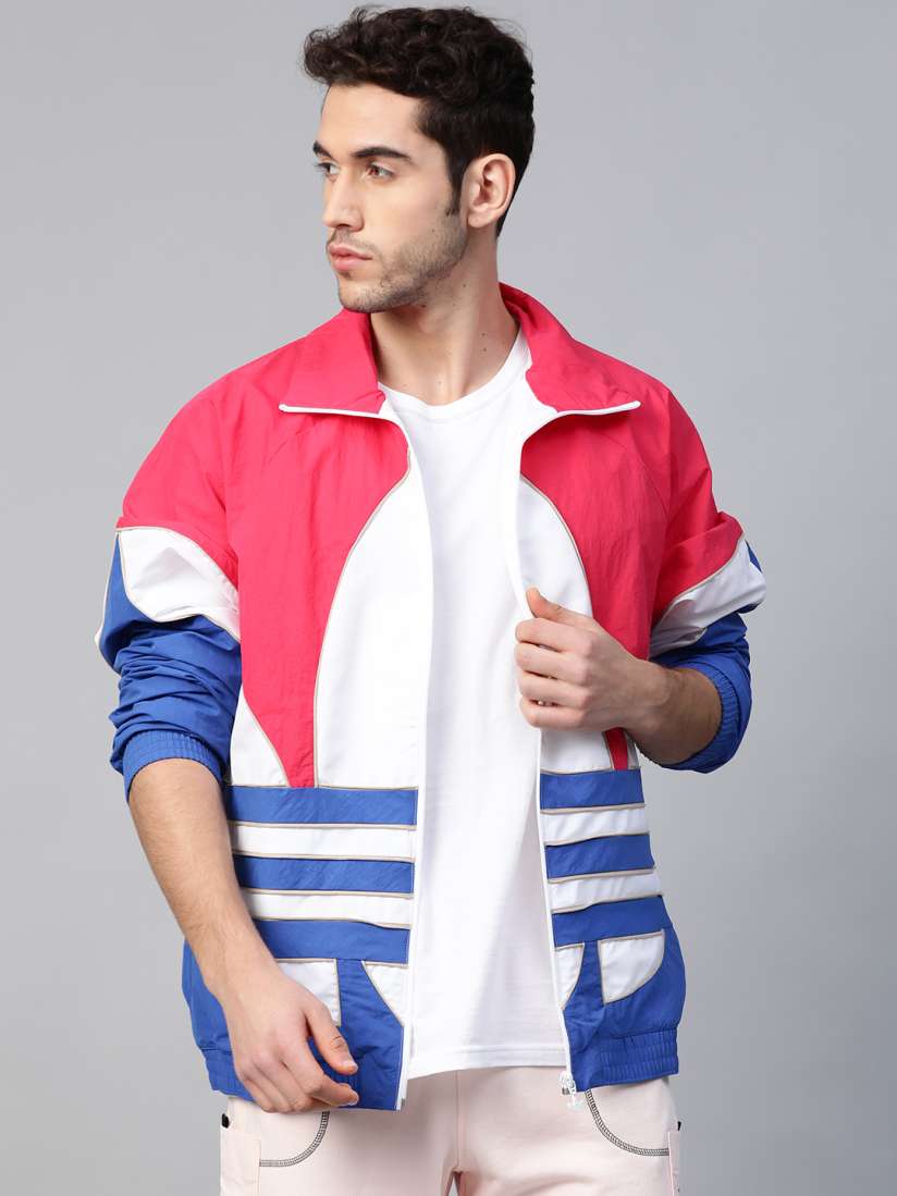 Pink blue and white windbreaker shop