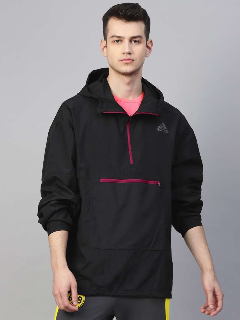 Buy ADIDAS Men Black Solid Slim Fit Running Adapt Hooded Sporty Jacket Jackets for Men 12621028 Myntra