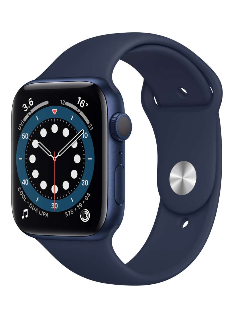 Buy Apple Watch Series 6 GPS 44mm Blue Aluminium Case with Deep Navy Sport Band Smart Watches for Unisex 12625566 Myntra