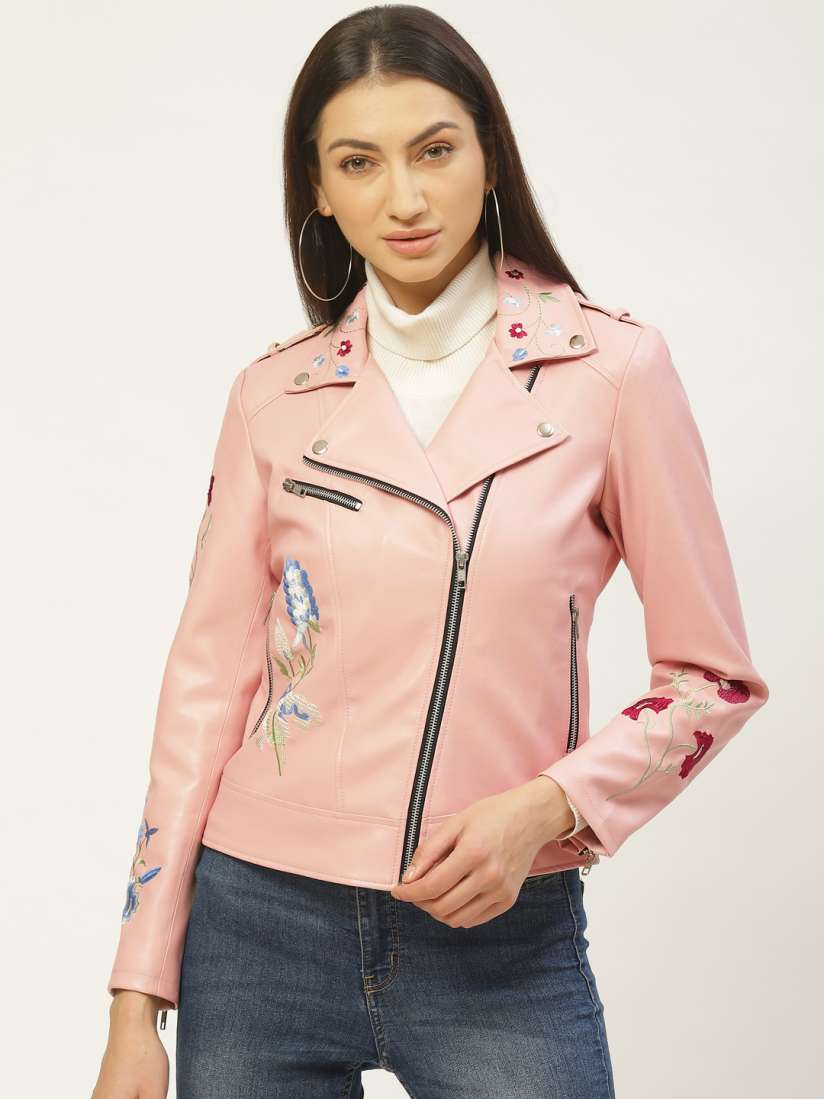 Peach biker jacket discount