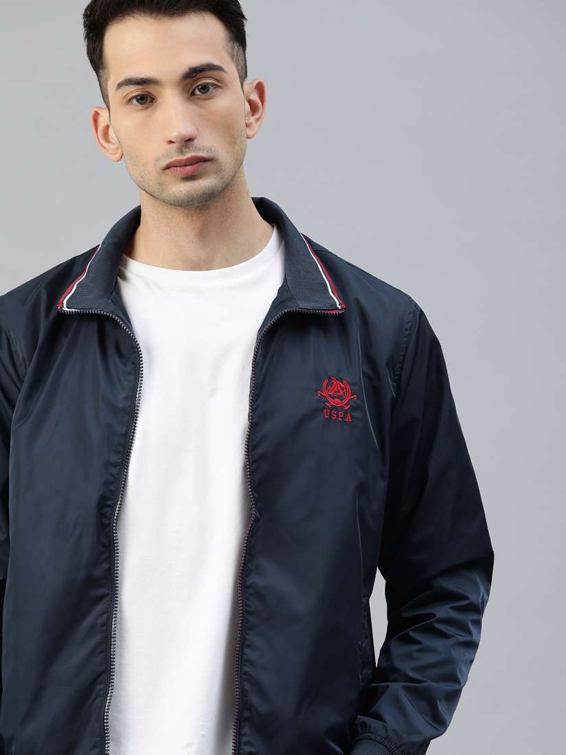 Buy U.S. Polo Assn. Men Navy Blue Solid A20 Bomber Jackets for Men 12635906 Myntra