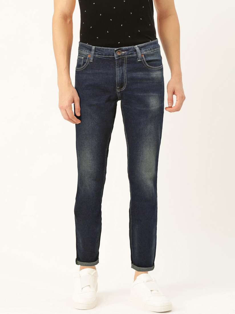 Buy United Colors of Benetton Men Navy Blue Skinny Fit Mid Rise Clean Look Stretchable Jeans Jeans for Men 12637416 Myntra