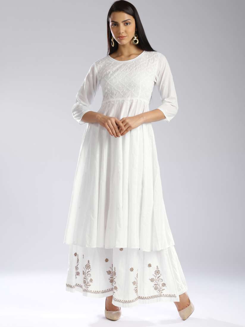 Myntra white anarkali sale