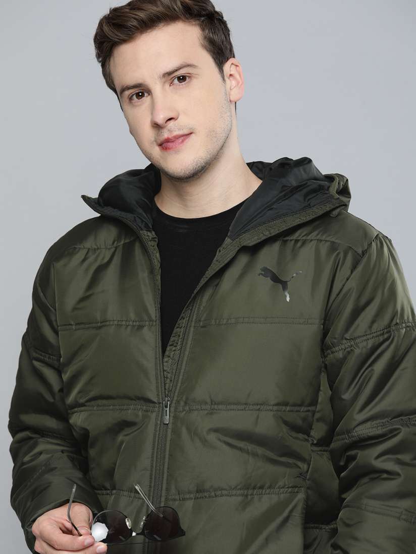 Buy Puma Men Olive Green Water Repellent WarmCELL Essentials 400 Down Hooded Padded Jacket Jackets for Men 12649336 Myntra