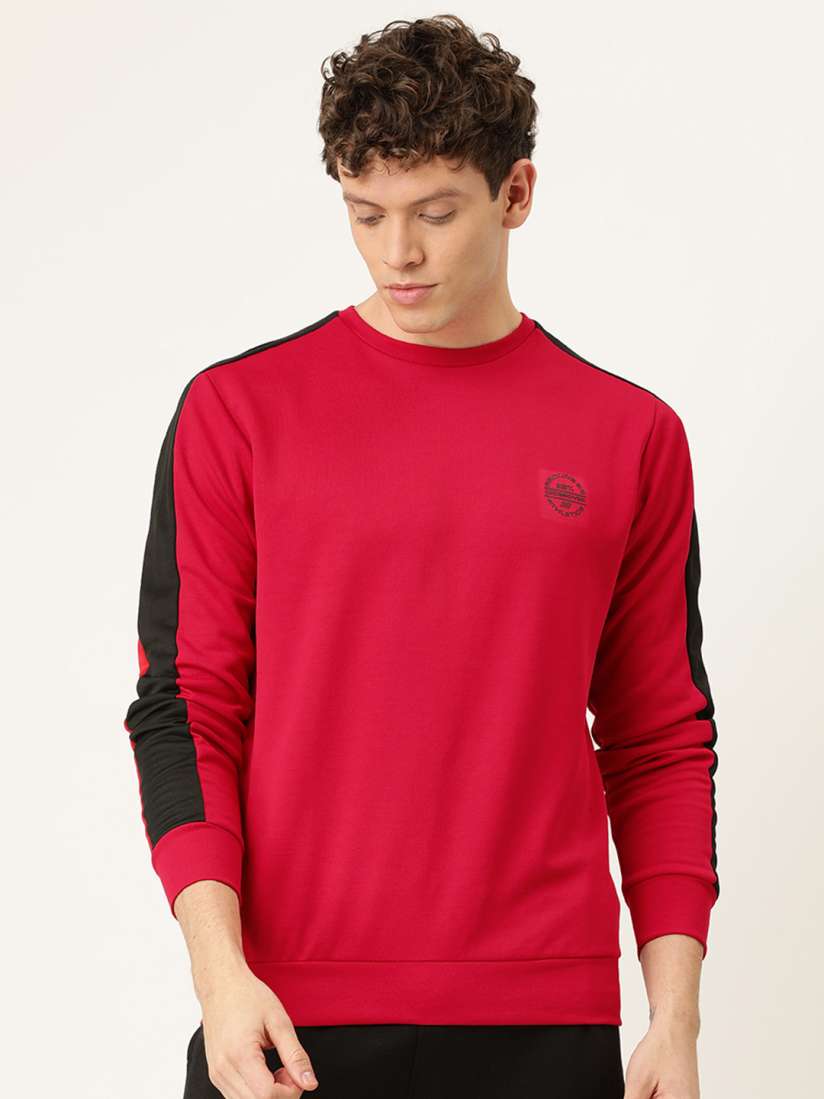 Buy Proline Active Men Red Solid Sweatshirt with Side Stripes Sweatshirts for Men 12650324 Myntra