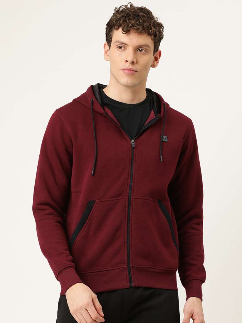 Buy Proline Active Men Maroon Solid Hooded Sweatshirt Sweatshirts for Men 12650352 Myntra