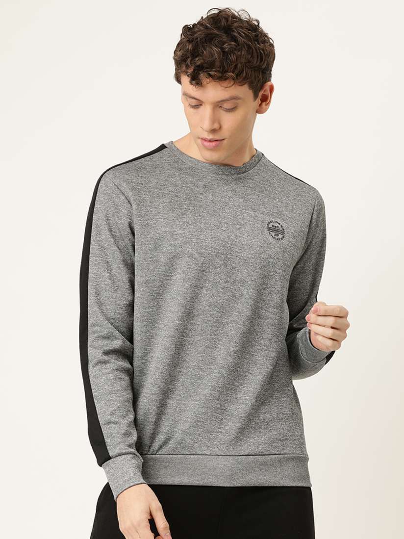 Buy Proline Active Men Grey Solid Sweatshirt with Side Stripes Sweatshirts for Men 12650356 Myntra