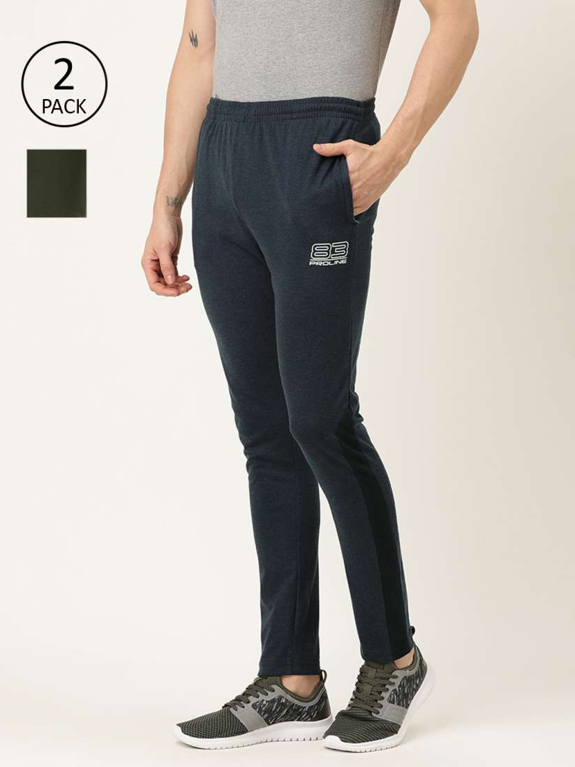 Buy Proline Active Men Pack Of 2 Solid Slim Fit Track Pants Track Pants for Men 12650476 Myntra