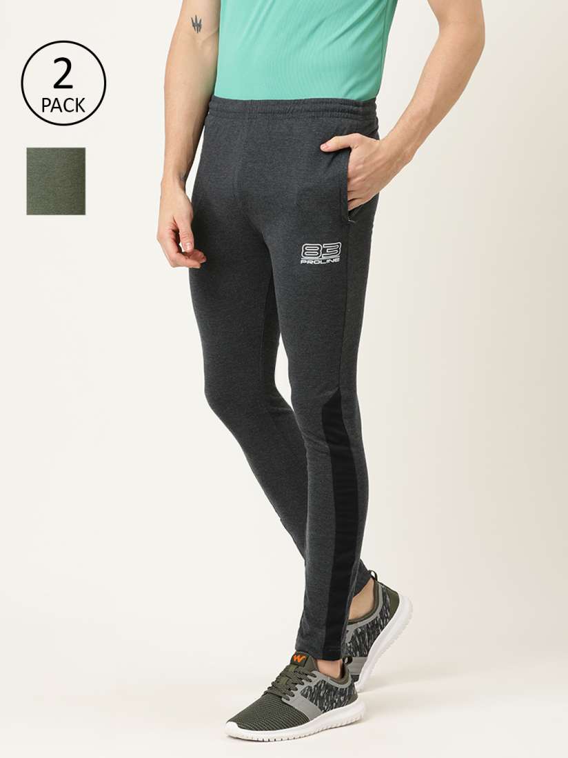 Buy Proline Active Men Pack Of 2 Solid Slim Fit Knitted Track Pants Track Pants for Men 12650498 Myntra