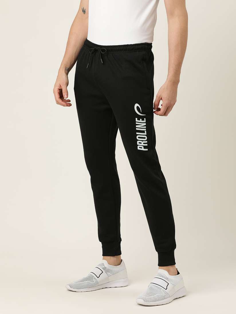 Buy Proline Active Men Black Solid Slim Fit Knitted Joggers Track Pants for Men 12650506 Myntra
