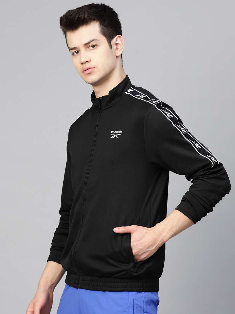Buy Reebok Classic Men Black Solid Vector Tape Track Jacket Jackets for Men 12652312 Myntra
