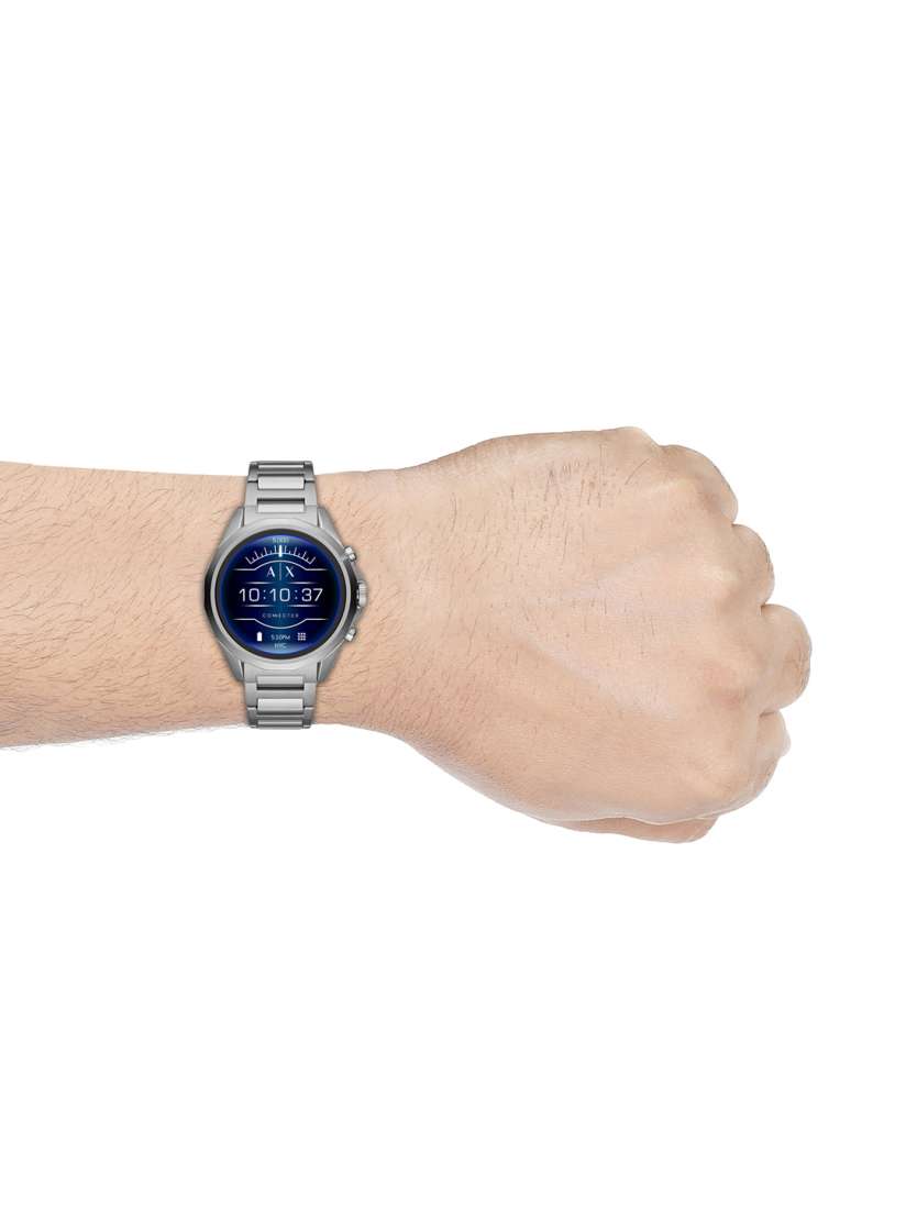 Buy Armani Exchange Men Silver Toned Navy Blue Drexler Smartwatch AXT2000 Smart Watches for Men 12665526 Myntra