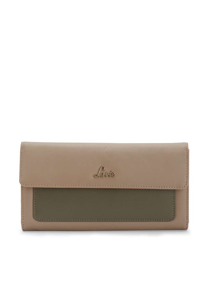 Buy Lavie Women Beige Olive Green Colourblocked Three Fold Wallet Wallets for Women 12665544 Myntra