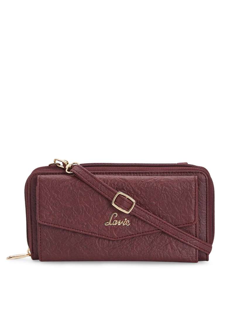 Buy Lavie Women Maroon Textured Zip Around Wallet Wallets for Women 12666012 Myntra