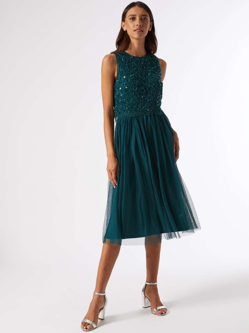 Buy DOROTHY PERKINS Women Teal Green Net Embellished A Line Dress Dresses for Women 12666292 Myntra