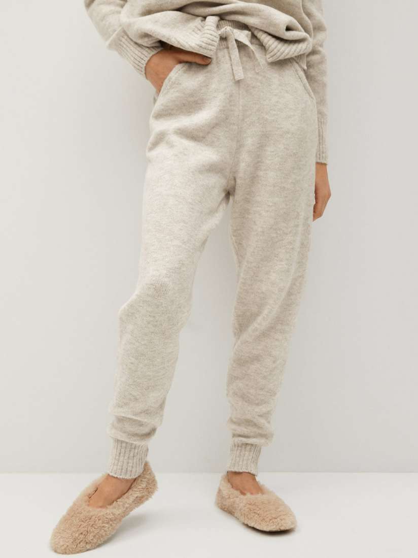 Buy MANGO Women Off White Solid High Rise Lounge Pants Lounge Pants for Women 12677110 Myntra