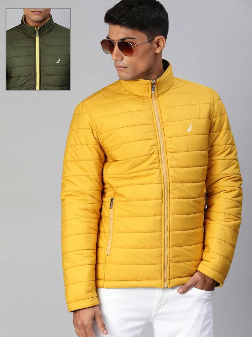 Buy Nautica Men Yellow Olive Green Solid Reversible Puffer Jacket Jackets for Men 12677488 Myntra