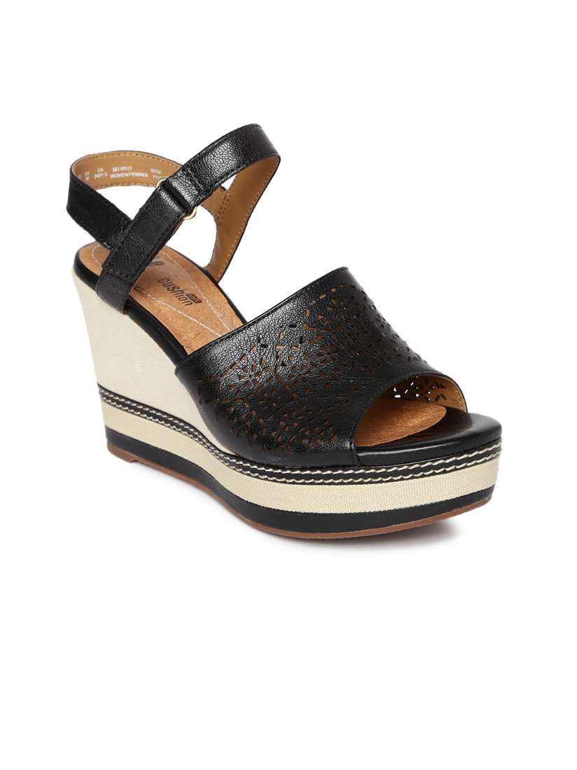 Wedge Heels Clarks Wedge Sneakers Clarks Women Black Cut-Work