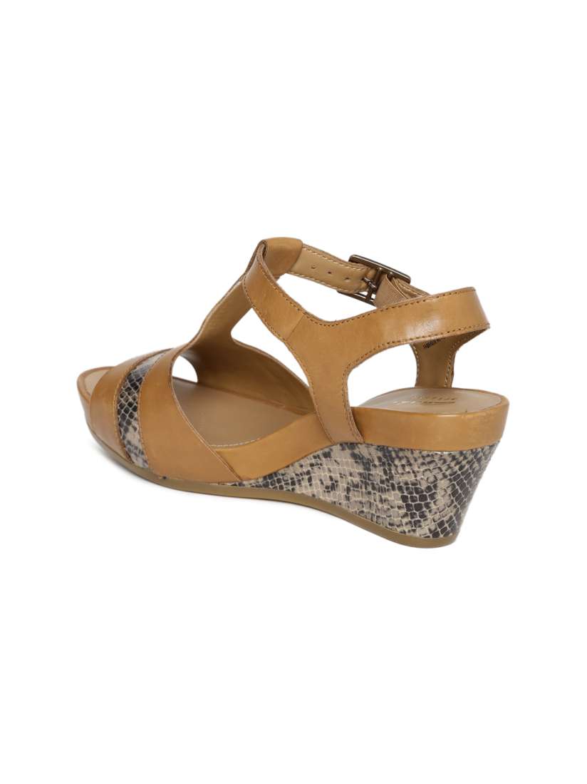 Clarks snakeskin wedges discount