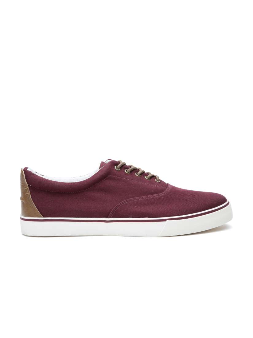 Buy Marks Spencer Men Burgundy Lace Up Canvas Shoes Casual Shoes for Men 1268794 Myntra