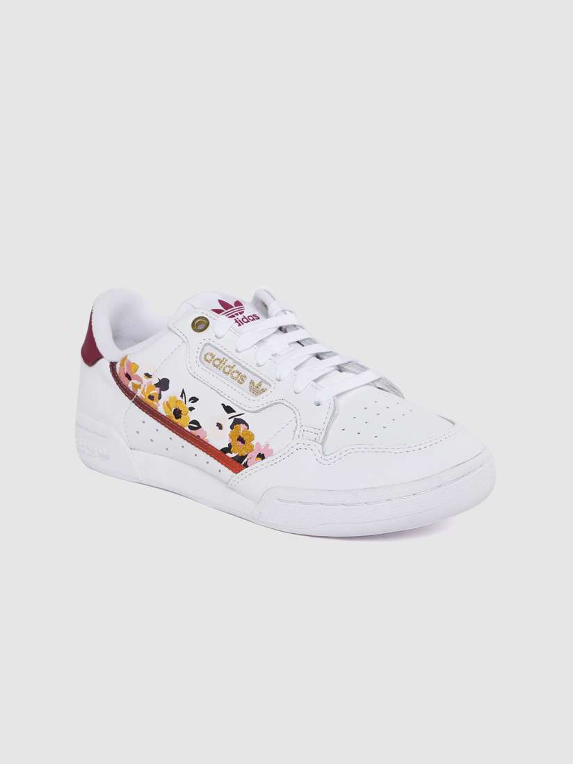 Buy ADIDAS Originals Women White Mustard Yellow Leather Continental 80 Floral Print Sneakers Casual Shoes for Women 12709186 Myntra