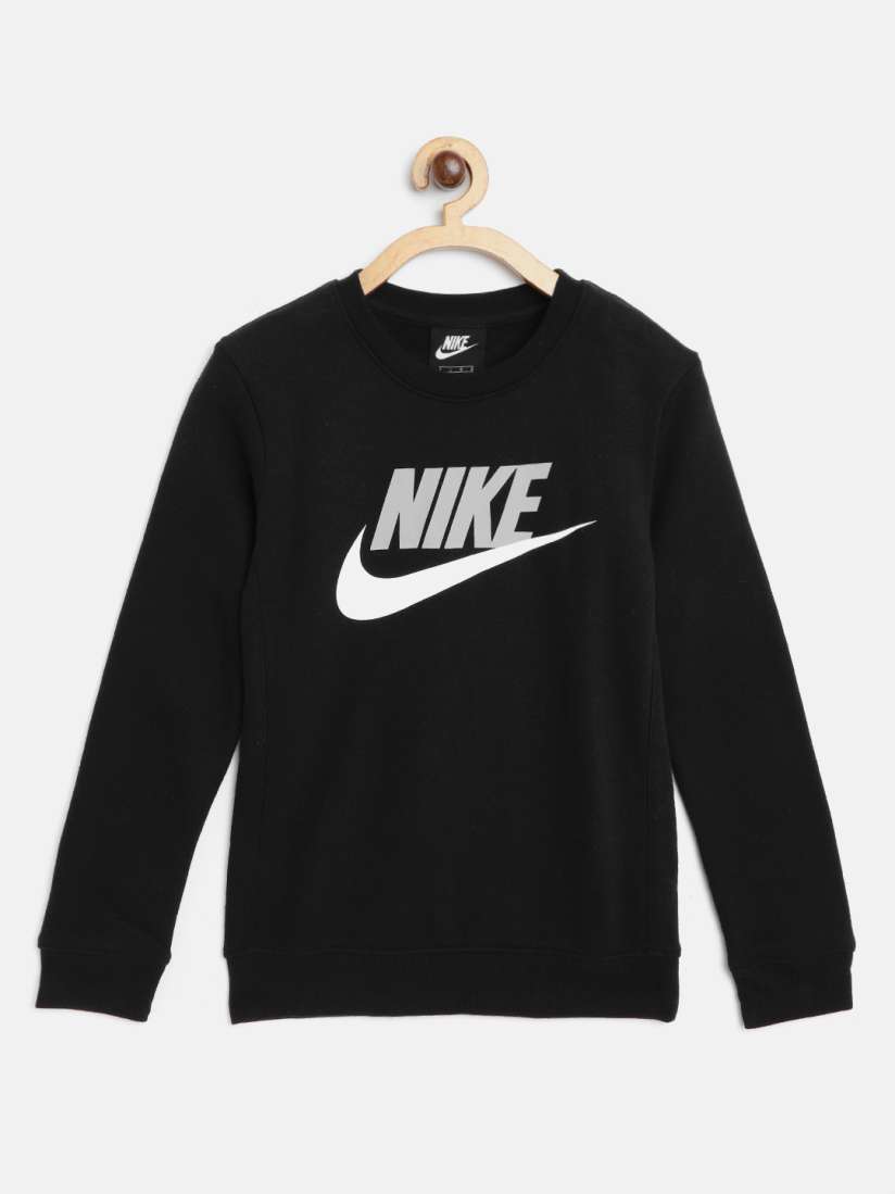 Buy Nike Boys Black Club HBR Brand Logo Print Sweatshirt Sweatshirts for Boys 12714472 Myntra