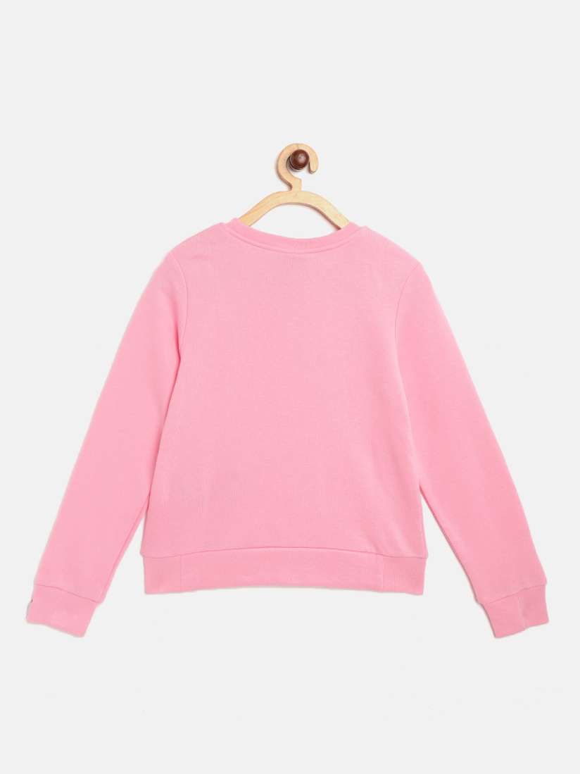 Buy Nike Girls Pink White Heritage Crew Brand Logo Print Sweatshirt Sweatshirts for Girls 12714494 Myntra