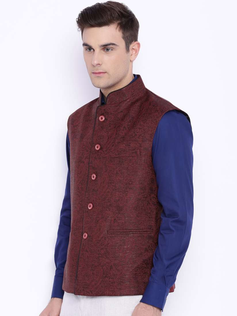 Buy Raymond Maroon Contemporary Fit Nehru Jacket Blazers for Men 1271553 Myntra