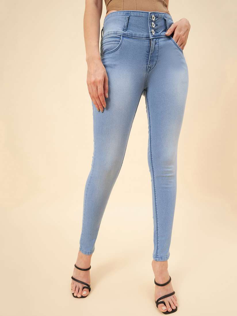 Buy High Star Women Plus Size Blue Slim Fit High Rise Clean Look Stretchable Jeans Jeans for Women 12722432 Myntra