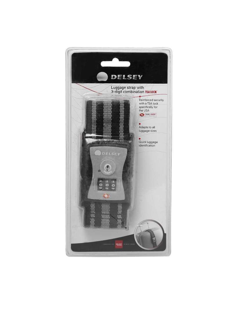 Buy DELSEY Black Grey Striped Luggage Strap Travel Accessory for Unisex 1272763 Myntra
