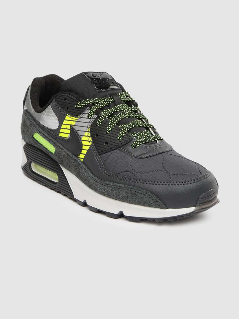 Buy Nike Men Charcoal Grey AIR MAX 90 3M Leather Sneakers Casual Shoes for Men 12738814 Myntra