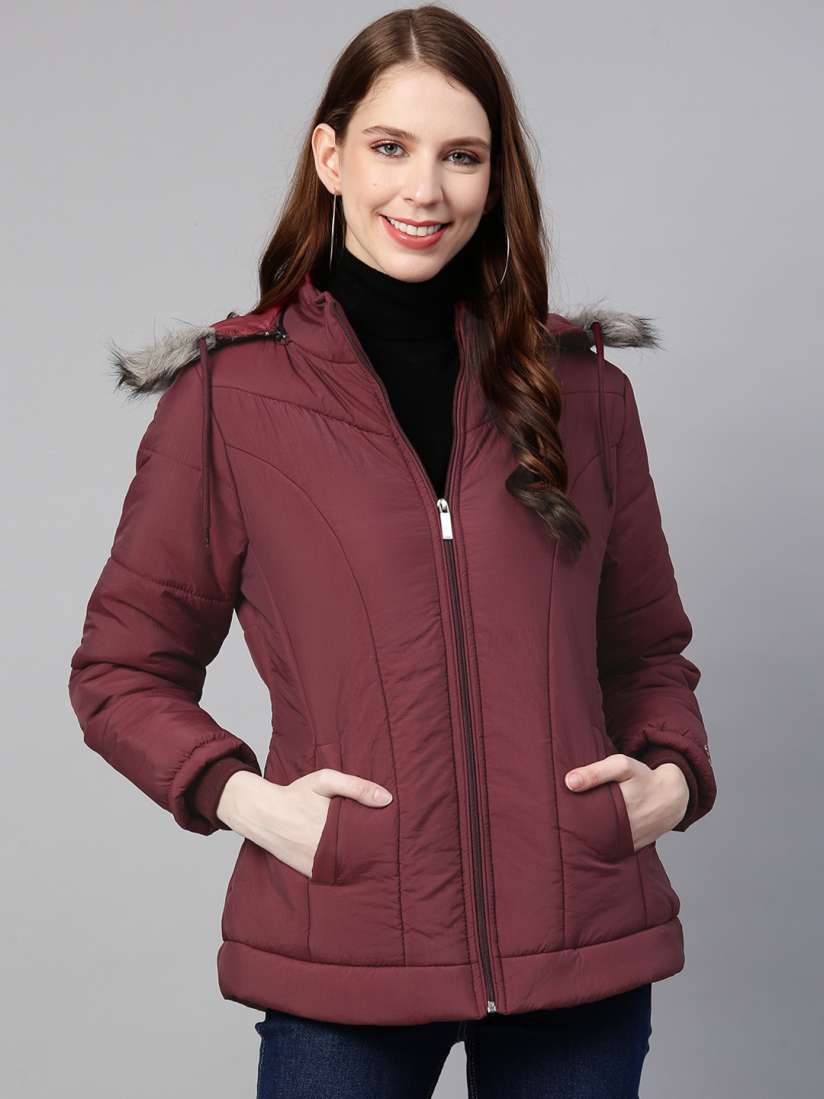 Burgundy parka womens on sale