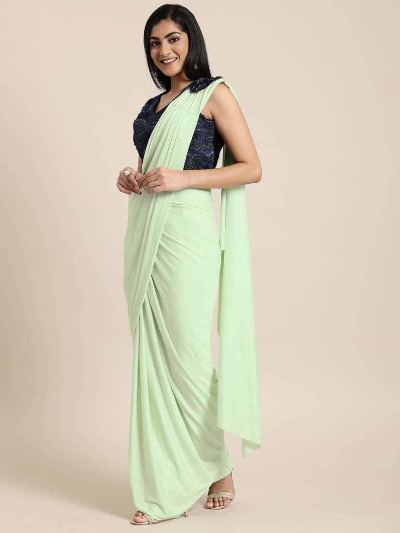 Buy Neerus Green Solid Ready To Wear Saree Sarees for Women 12754342 Myntra