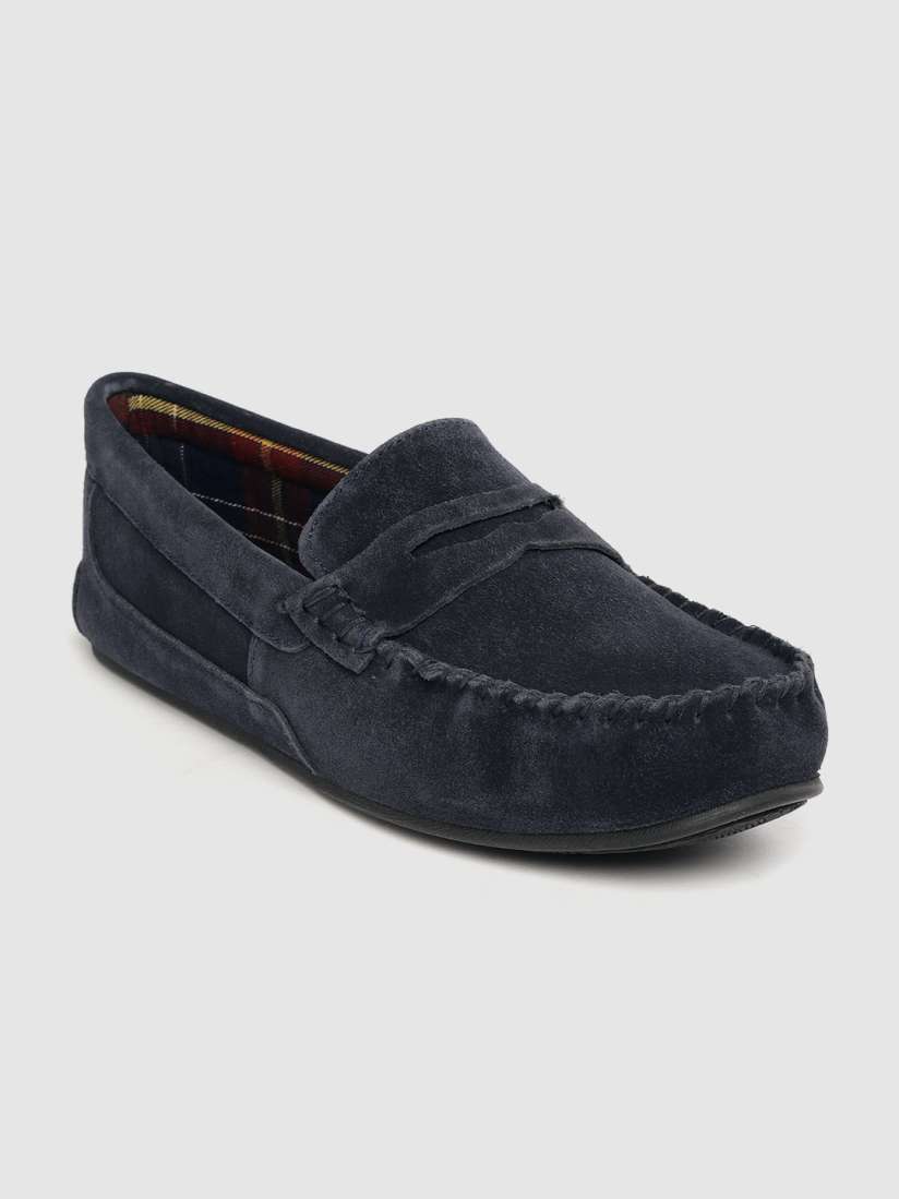 Buy Marks Spencer Men Navy Blue Solid Leather Wide Penny Loafers Casual Shoes for Men 12759464 Myntra
