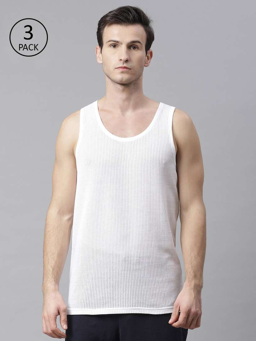 Buy Marks Spencer Men Pack of 3 White Self design Innerwear Vest T147210DWHITE Innerwear Vests for Men 12759644 Myntra