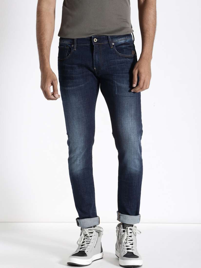 Buy G-STAR RAW Navy Revend Super-Slim Fit Stretchable Jeans