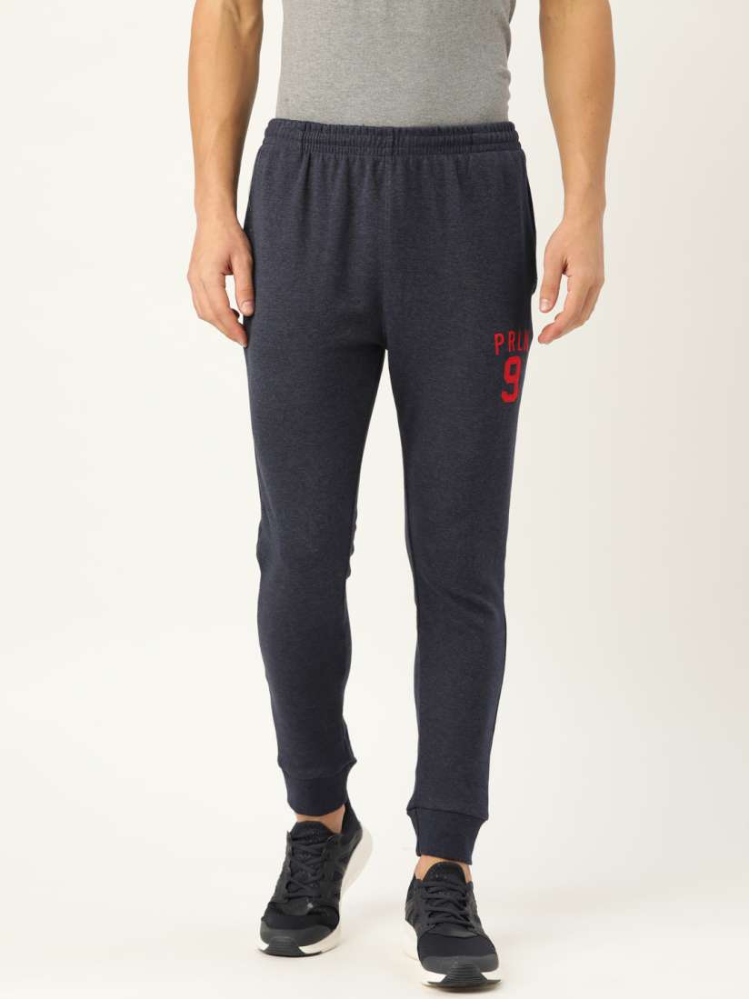 Buy Proline Active Men Navy Blue Solid Joggers with Printed Detail Track Pants for Men 12771898 Myntra